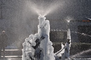 Tinguely Fountain in Winter